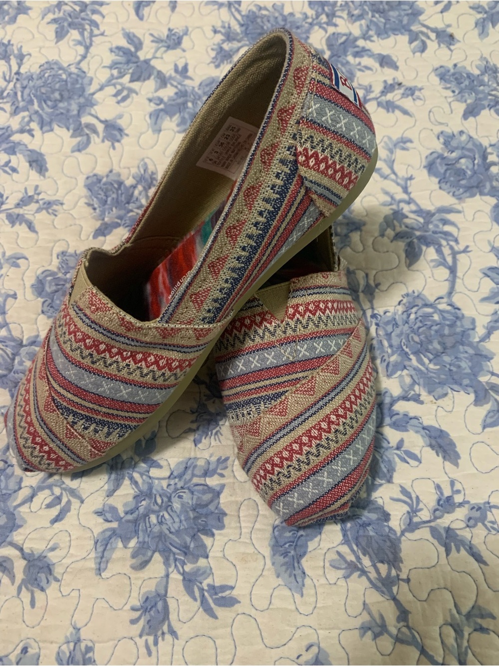 BOBS from Skechers Women's Slip-On Flats in Red, Blue, Cream